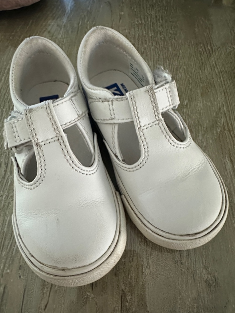 Keds White Kids T-Strap Dress Shoes
